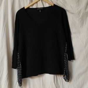 Lane Bryant Black 3/4 sleeve with polka dot side